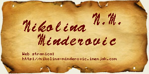 Nikolina Minderović vizit kartica